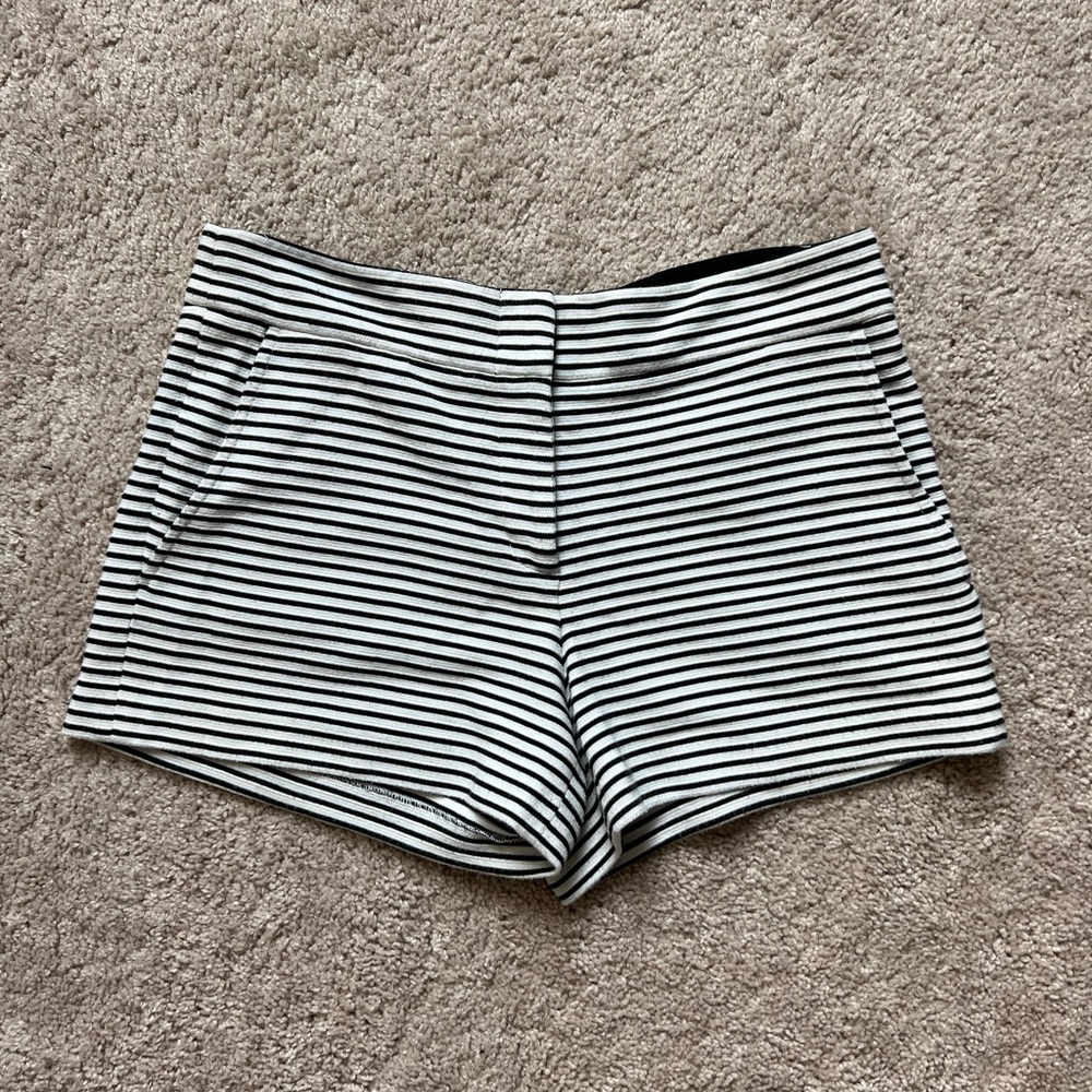 BCBG White & Black Stripes Short